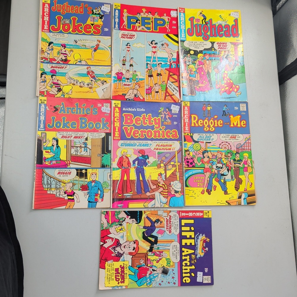 Vintage Archie Comics Lot 7 Bronze Age 1970s Jughead Betty Veronica Pep Reggie